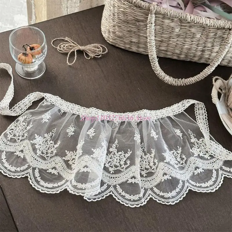 Delantal adorno encaje infantil R6FD diseño cómodo y transpirable para niñas mini falda - imagen 3