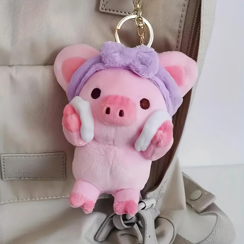 Lindo cerdo muñeco de peluche llavero cerdo rosa muñeca peluches mochila colgante para niños y niñas juguete de peluche de cerdo de simulación