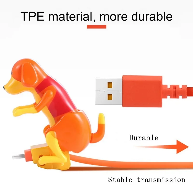 Juguete divertido perro jorobando Cable de cargador rápido línea de carga lindo teléfono Cable de fecha de alimentación de carga rápida para adultos 18+ - imagen 4