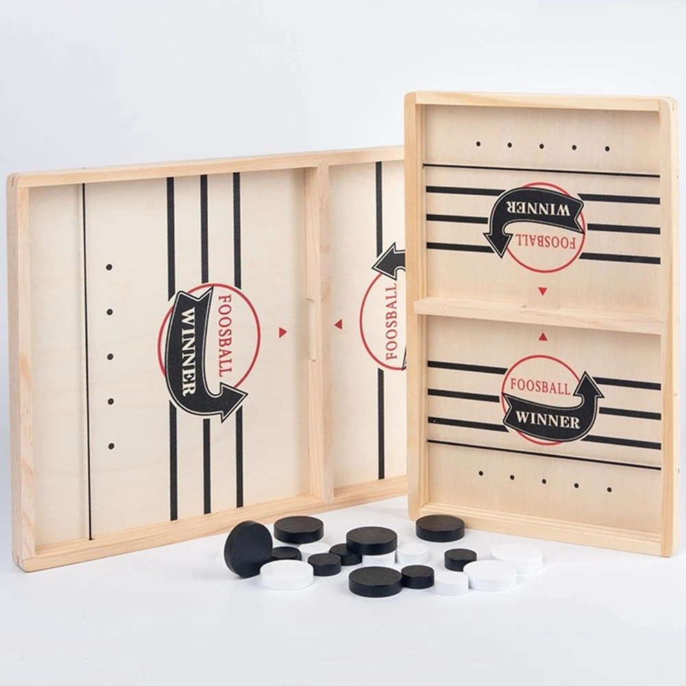 Juego de Puck de eslinga rápido, juegos ganadores de Hockey de mesa de madera, juguetes de ajedrez interactivos para niños y adultos, juego de mesa de batalla de escritorio - imagen 2