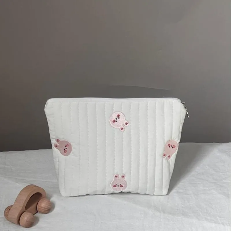 Bolso de pañales acolchado con bordado animal – Práctico diario bebé