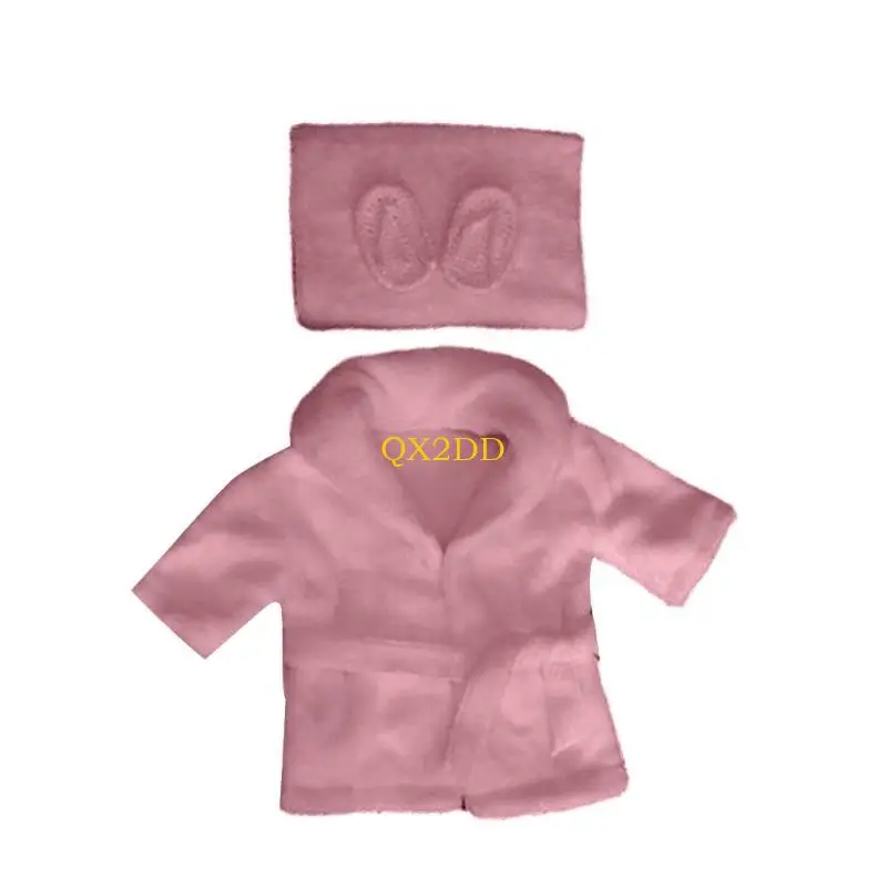 QX2D Solid Color Bathrobes Wrap Photography Props Baby Infant Photo Sleepwear