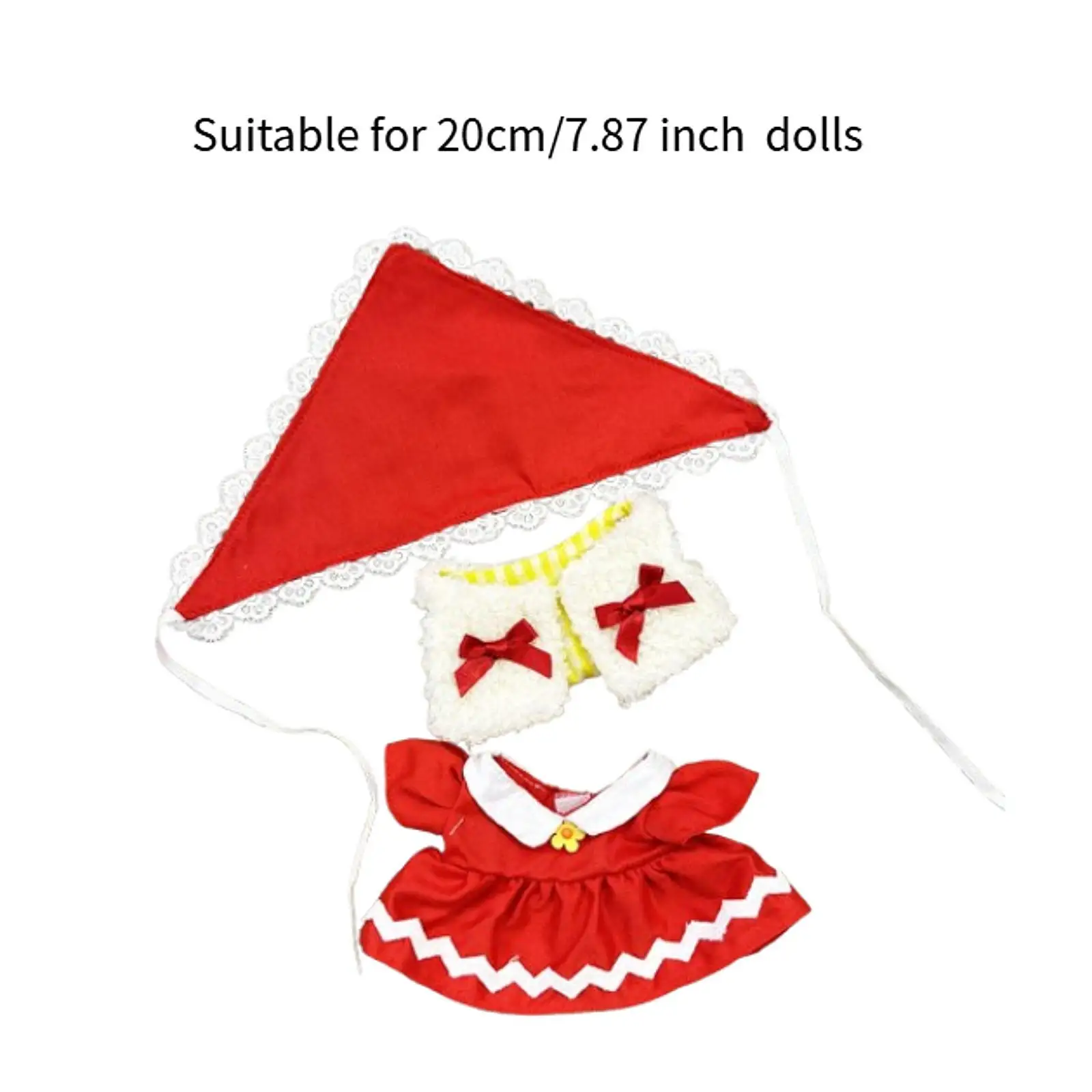20cm Plush Doll Clothes DIY Fashion Dress up Cute Little Red Riding Hood Set