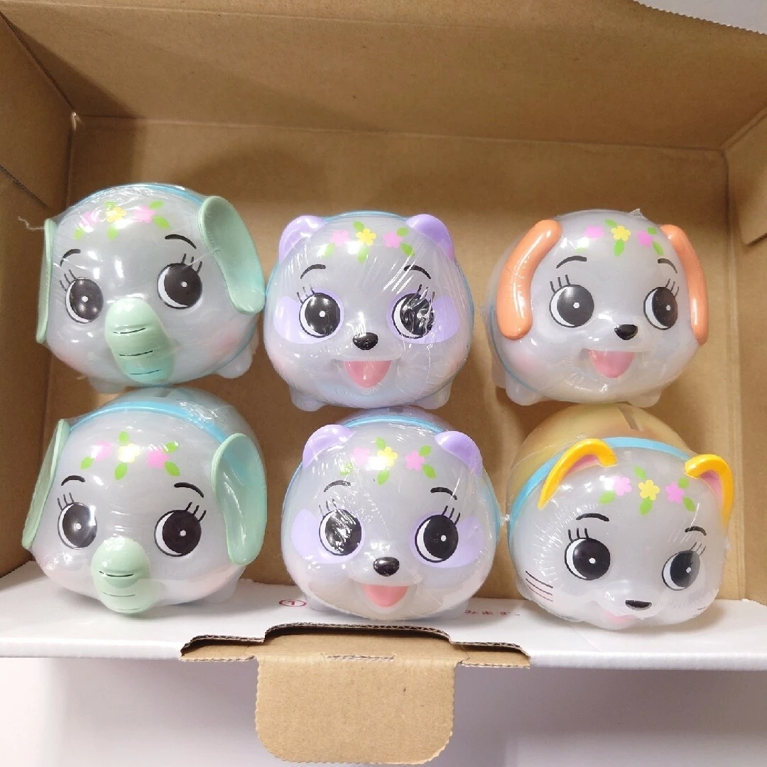 Qualia cápsula juguetes lindo cerdo alcancía y amigos ojos grandes pestañas rizadas cerdo gordo Panda elefante gato perro figuras transparentes - imagen 2
