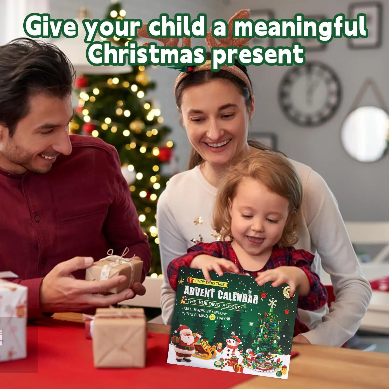 Calendario de Adviento para niños, bloques de construcción de árbol de Navidad con luces LED, 24 días sorpresa, juguetes de tallo de cuenta regresiva de Navidad - imagen 3