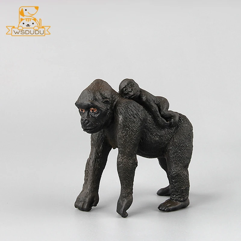 Figura realista de chimpancé, Animal primado, gorila, modelo de vida silvestre, juguete educativo de aprendizaje, regalo para niños, decoración de estatua de la selva - imagen 4