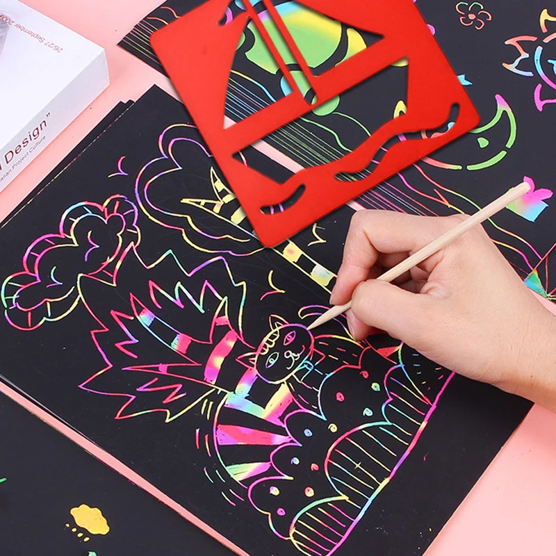 Pintura mágica infantil: tarjetas para rascar arcoíris - imagen 4