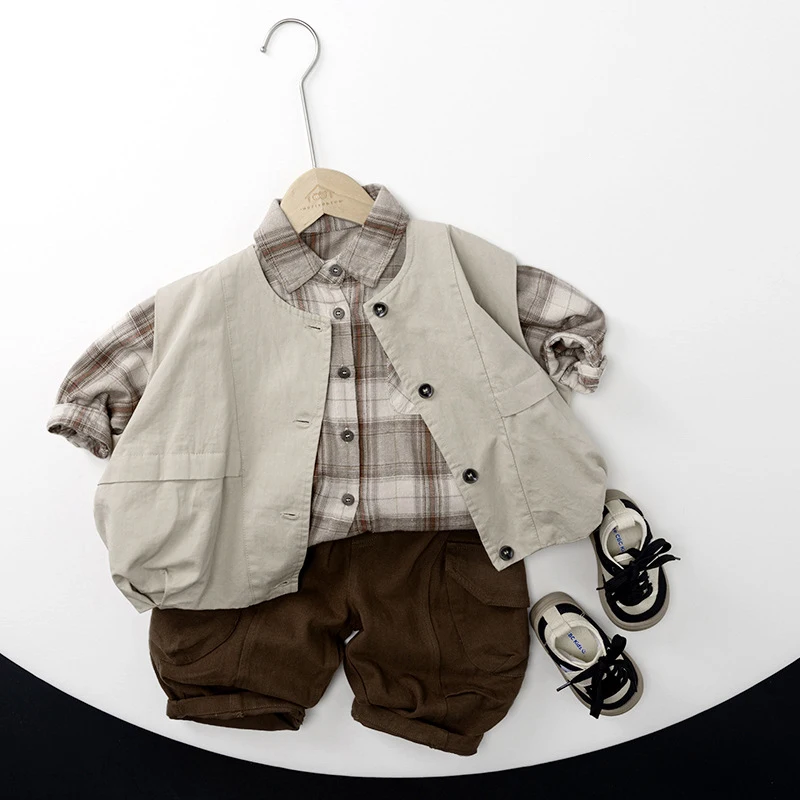 MILANCEL, pantalones de trabajo de otoño para niños, 1-6T, pantalones informales de algodón simples de Color sólido para niños, pantalones de pierna ancha holgados y finos coreanos para niños - imagen 4