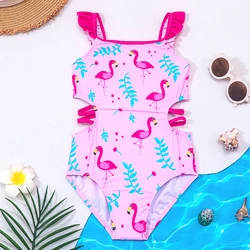 Bañador de una pieza para niña – Diseño flamenco de secado rápido