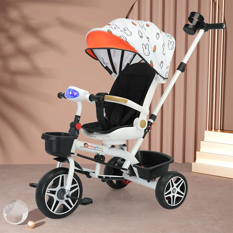 Triciclo multifunción convertible con asiento giratorio para bebés - imagen 3