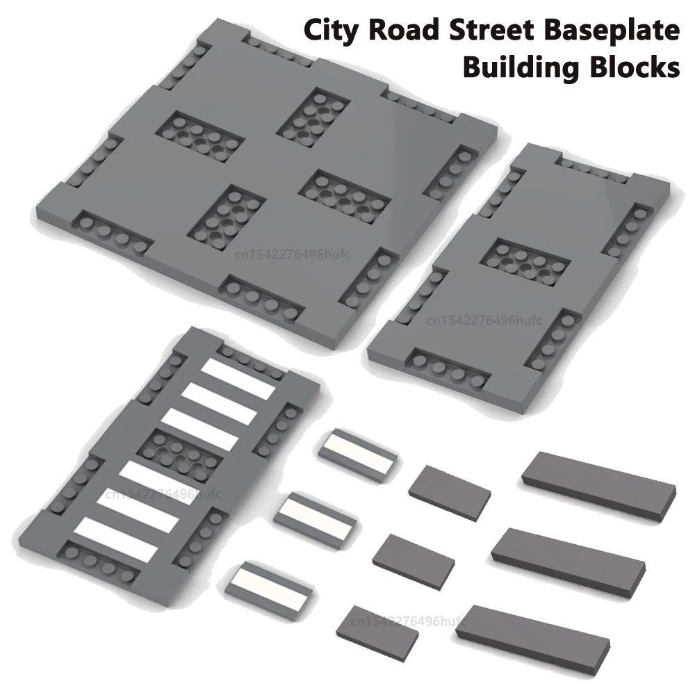 Placa base de ciudad con carreteras para bloques de construcción - imagen 3