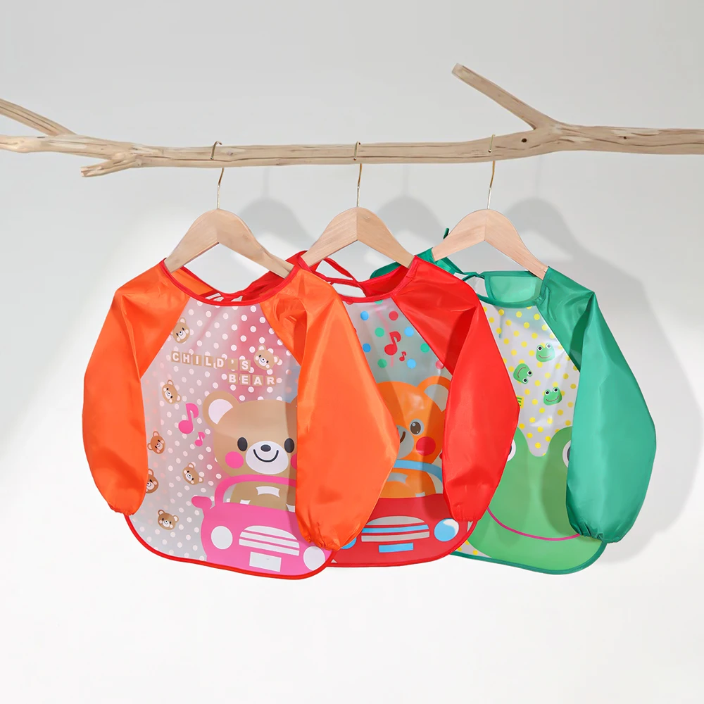 Babero impermeable manga larga para bebé – Diseño divertido - imagen 2