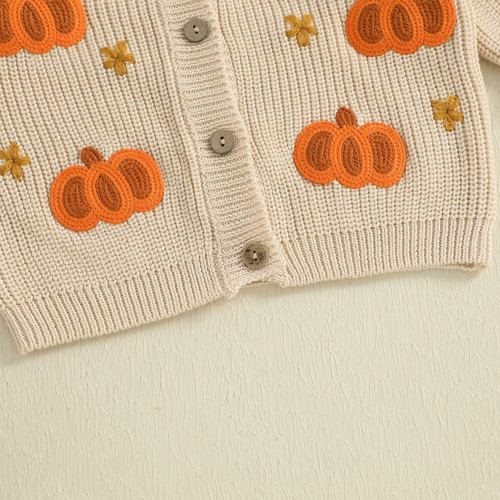 VISgogo-suéter de Halloween para niñas de 0 a 4 años, cárdigan con botones y patrón de calabaza, prendas de punto para niños pequeños, ropa cálida de otoño - imagen 5