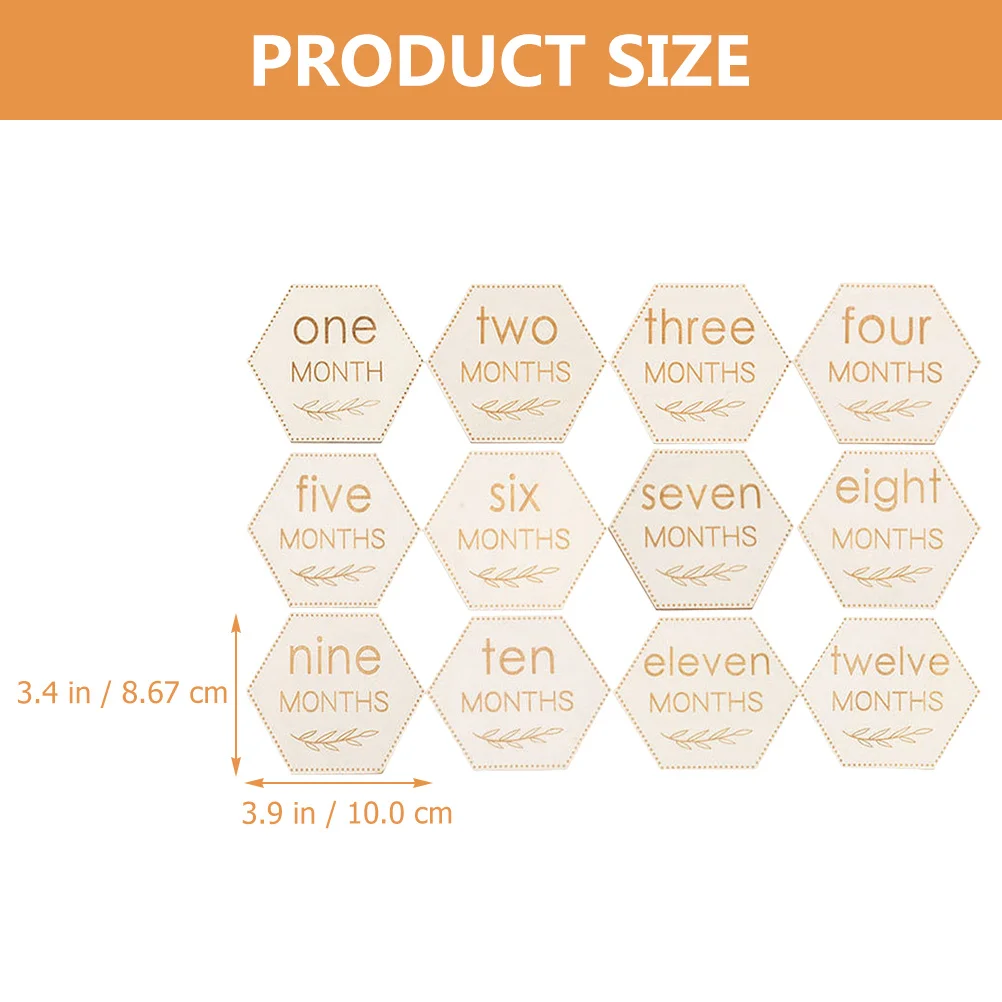 12Pcs Baby Milestone Wooden Circles Durable Photo Props Smooth Polished Newborn Monthly Signs Baby Monthly Milestone - imagen 5