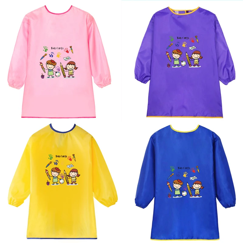 Baberos de alimentación para bebés, niños y niñas, delantal de manga larga, paños impermeables para niños, pintura escolar, dibujo, bata de arte DIY