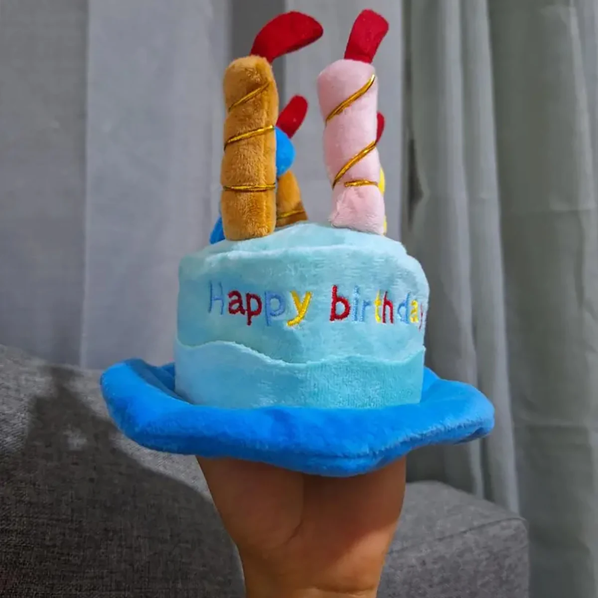 Sombrero de cumpleaños para mascotas, sombrero ajustable con velas de colores, disfraz de fiesta de cumpleaños para perros - imagen 4