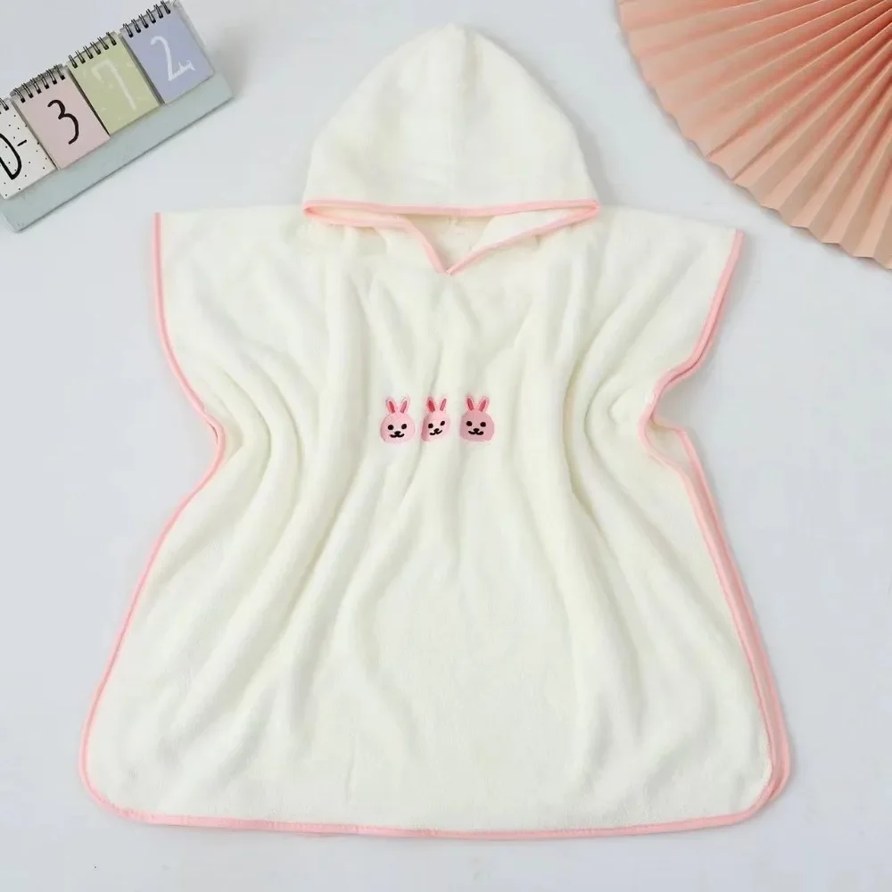 Toalla de baño de terciopelo acogedora, bata de baño absorbente de tacto suave, manta envolvente de animales de dibujos animados - imagen 4