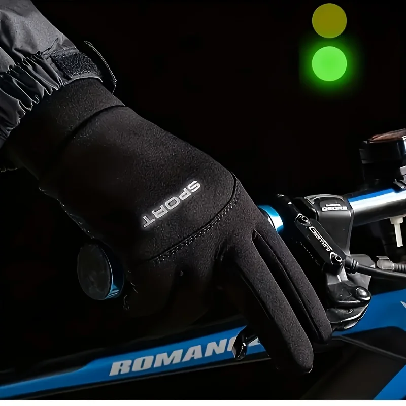 Guantes de invierno, adecuados para correr, ciclismo, conducir y hacer senderismo: resistentes al viento, a prueba de frío, cálidos, de poliéster de punto, antideslizantes - imagen 5