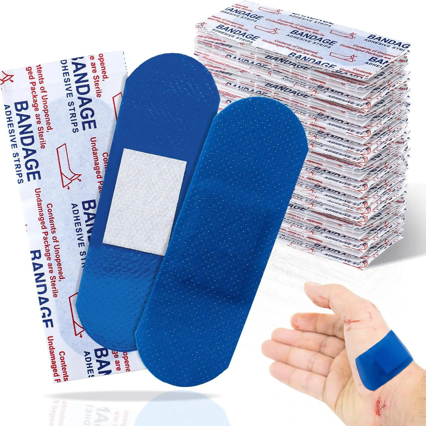 100 unids/set azul tirita detectable cocinero Chef yeso impermeable vendaje para heridas vendajes adhesivos impermeables fácil de encontrar