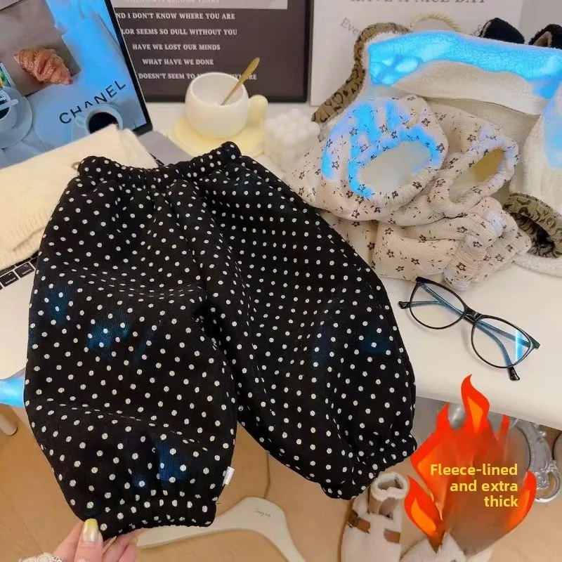 Nuevos pantalones gruesos con forro polar para niños de invierno, adecuados para niños y niñas, cálidos para días fríos, uso exterior, suaves y agradables para la piel. - imagen 4