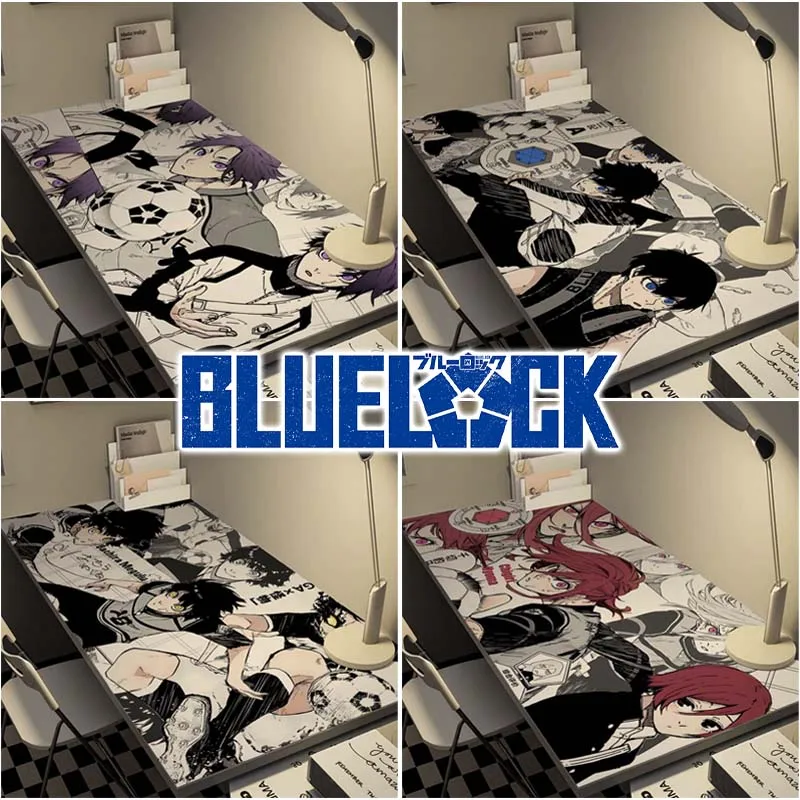 Alfombrilla de ratón para juegos, tapete de teclado antideslizante LargeNon con bloqueo azul, Protector de mesa para escritorio de oficina, yoachi Isagi