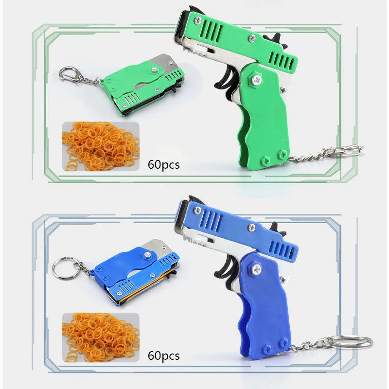 Pistola de juguete con bandas elásticas – Juguete plegable para niños - imagen 5