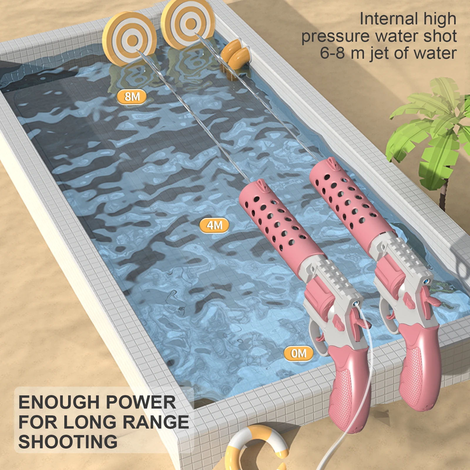 Mochila de pistola de agua eléctrica para niños, juguete de pistola de agua para playa al aire libre, Batalla, piscina, fiesta, 2024 - imagen 3