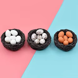 Simulación de nido, huevo, pollito, pato, pájaro, estatuilla en miniatura, artesanía de resina, modelo Artificial, decoración del jardín de hadas del hogar, accesorios de bricolaje
