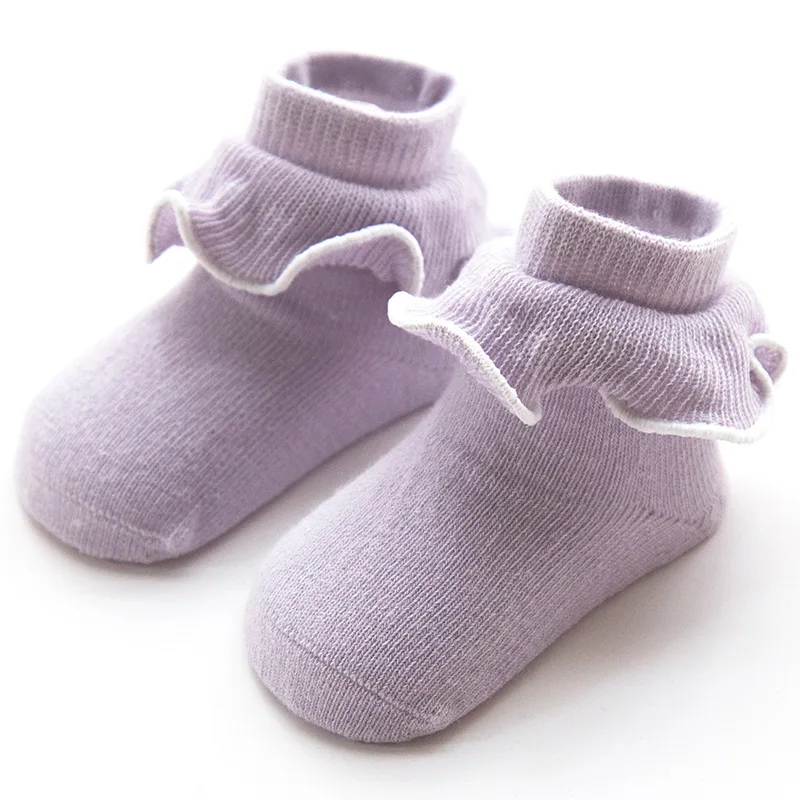 Calcetines tobilleros de algodón floral para bebé