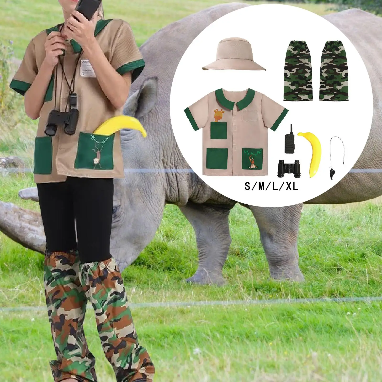 Kids Explorer Costume Set Camping Gear Exploration Zoo Outdoor Adventure Kit for Kids Camping Boys Girls Fishing Birthday Gift