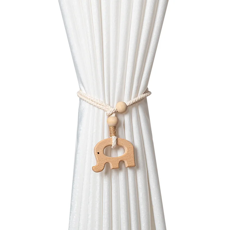 2 uds. Bolas de sujeción de cortina estilo madera de alta gama, correas ajustables sin perforaciones, decoración de lujo para sala de estar y dormitorio - imagen 5