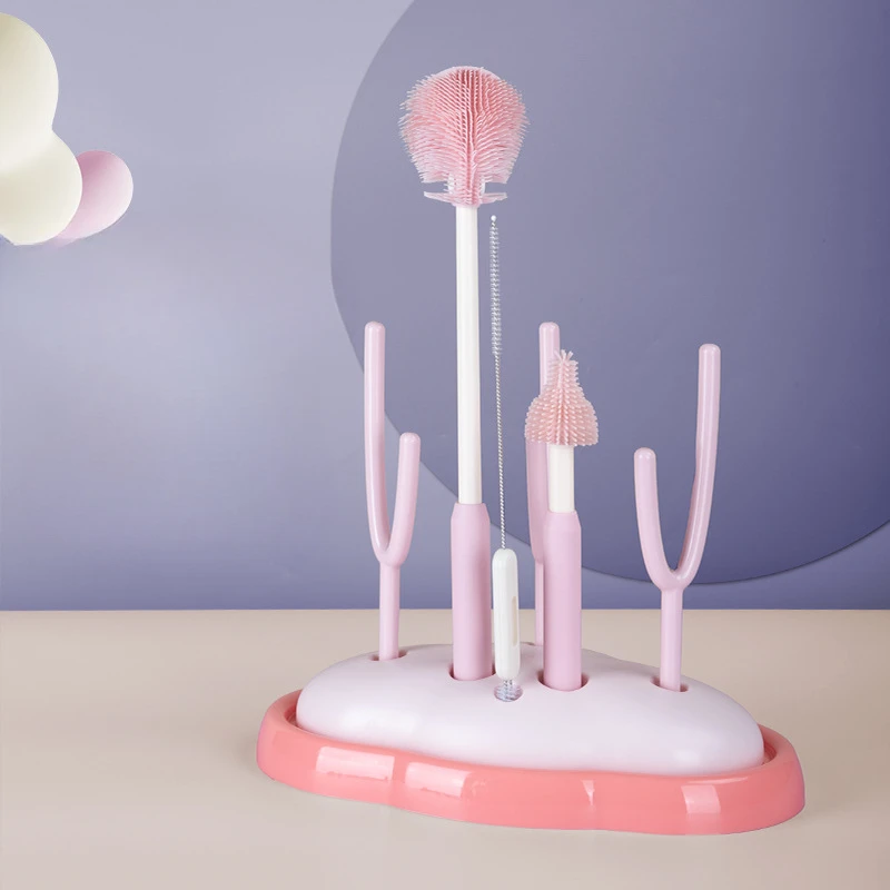 Organizador de drenaje de tazas de leche para bebés, estante limpio en seco para bebés, soporte para botellas con Base de drenaje amplia, bandeja de estructura mecánica