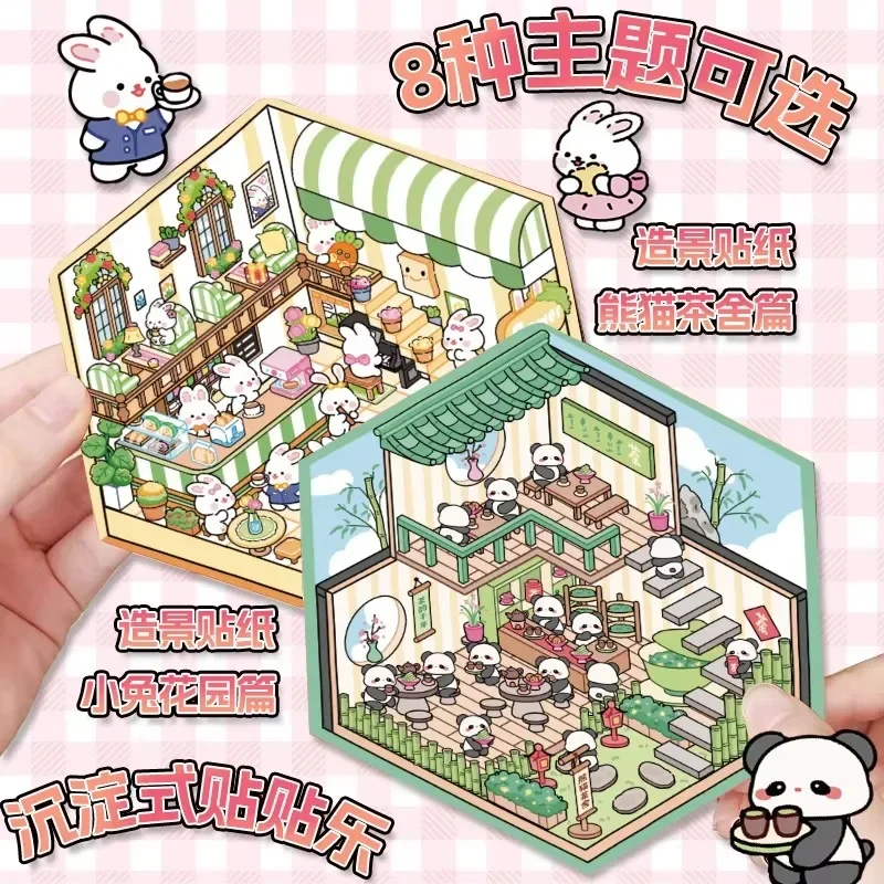 Pegatinas 3D de conejillo de indias, estilo coreano Kawaii para adolescentes y adultos, manualidades DIY, pegatinas para jugar en miniatura, juguetes - imagen 2