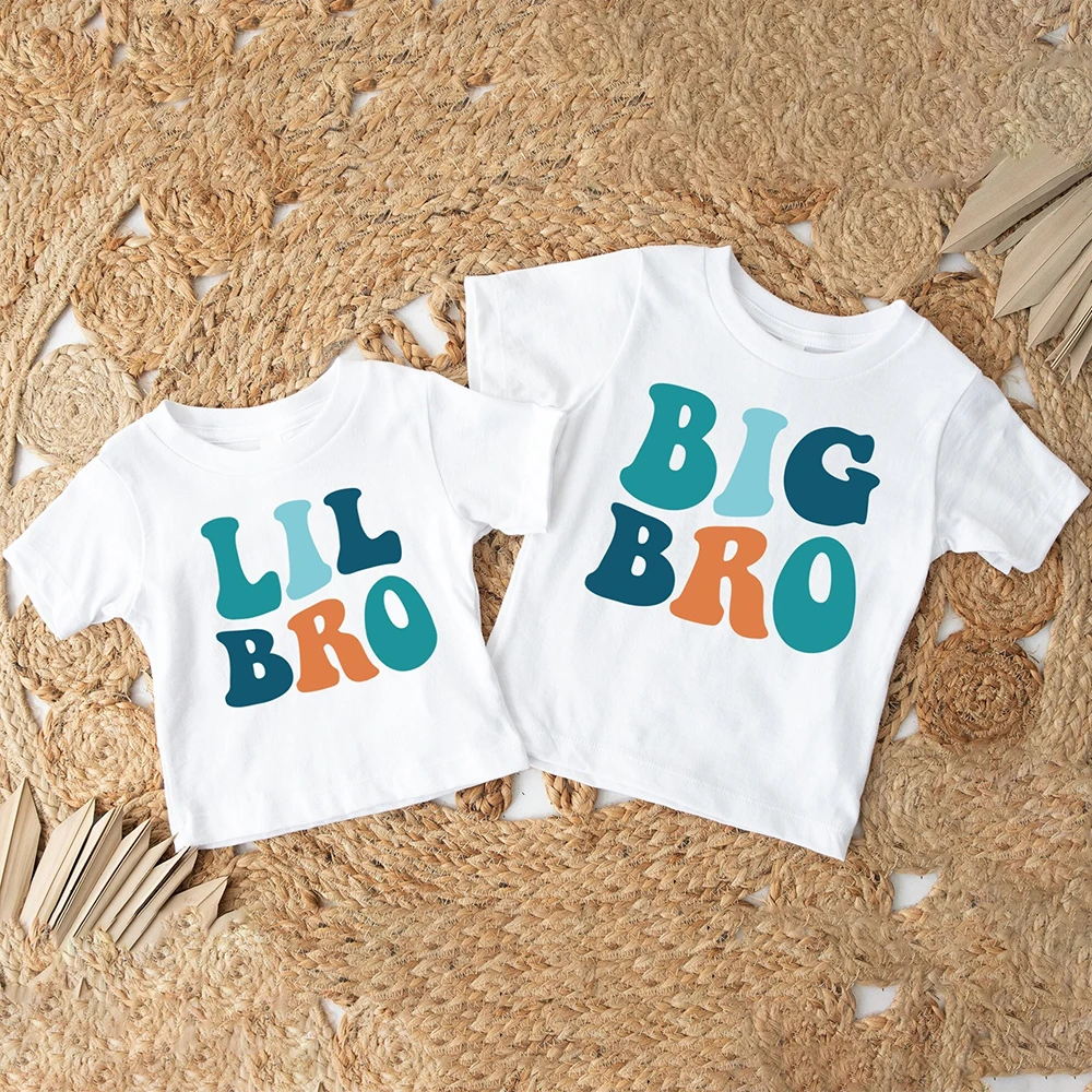 Camiseta a juego para la familia Big Brother Little Brother, ropa para niños y hermanos, camisetas de manga corta para niños, camisetas de verano para niños