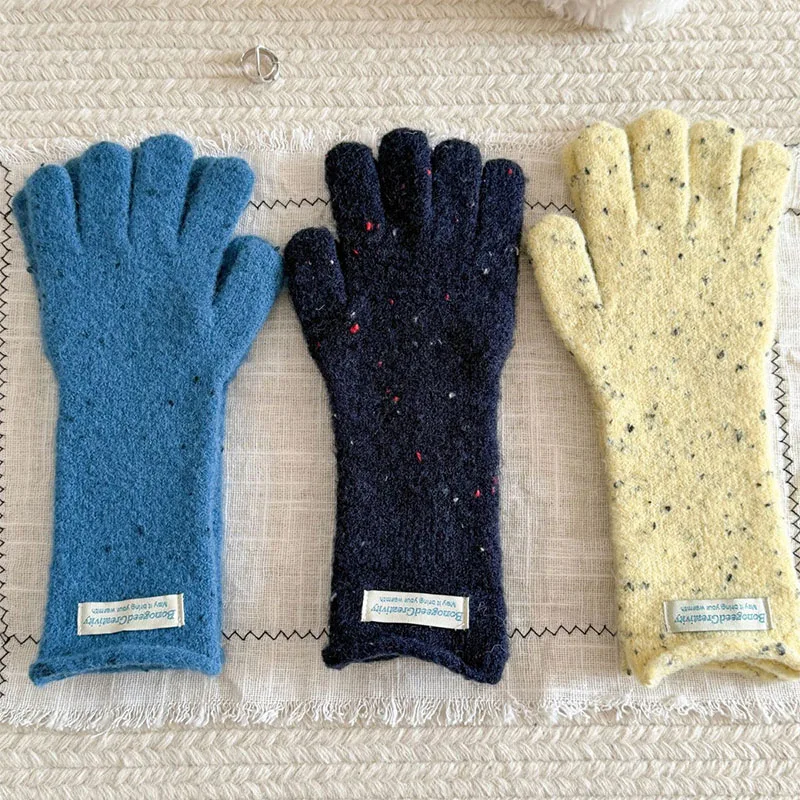 2026 nuevo guante tejido de invierno para niñas lindo 8 colores mujeres puntos coloridos guantes con pantalla táctil señora guantes cálidos y versátiles - imagen 5