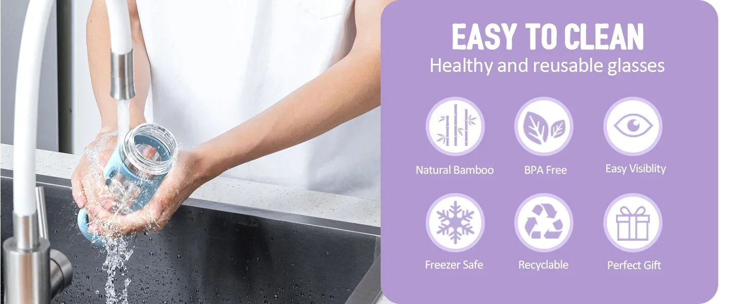 Easy to Clean glass tumbler 20 oz
