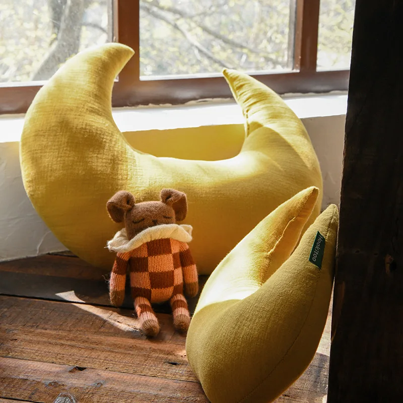 Almohada para siesta de gasa de algodón, estilo Luna, suave y calmante, almohada de lactancia, respaldo para bebé, ropa de cama, accesorios para recién nacidos - imagen 3