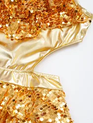 Vestido de ballet con lentejuelas para niñas – Volantes escalonados