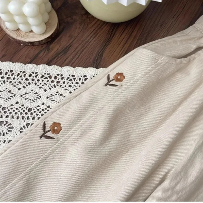 Pantalones de algodón con bordado de flores para niños - imagen 3