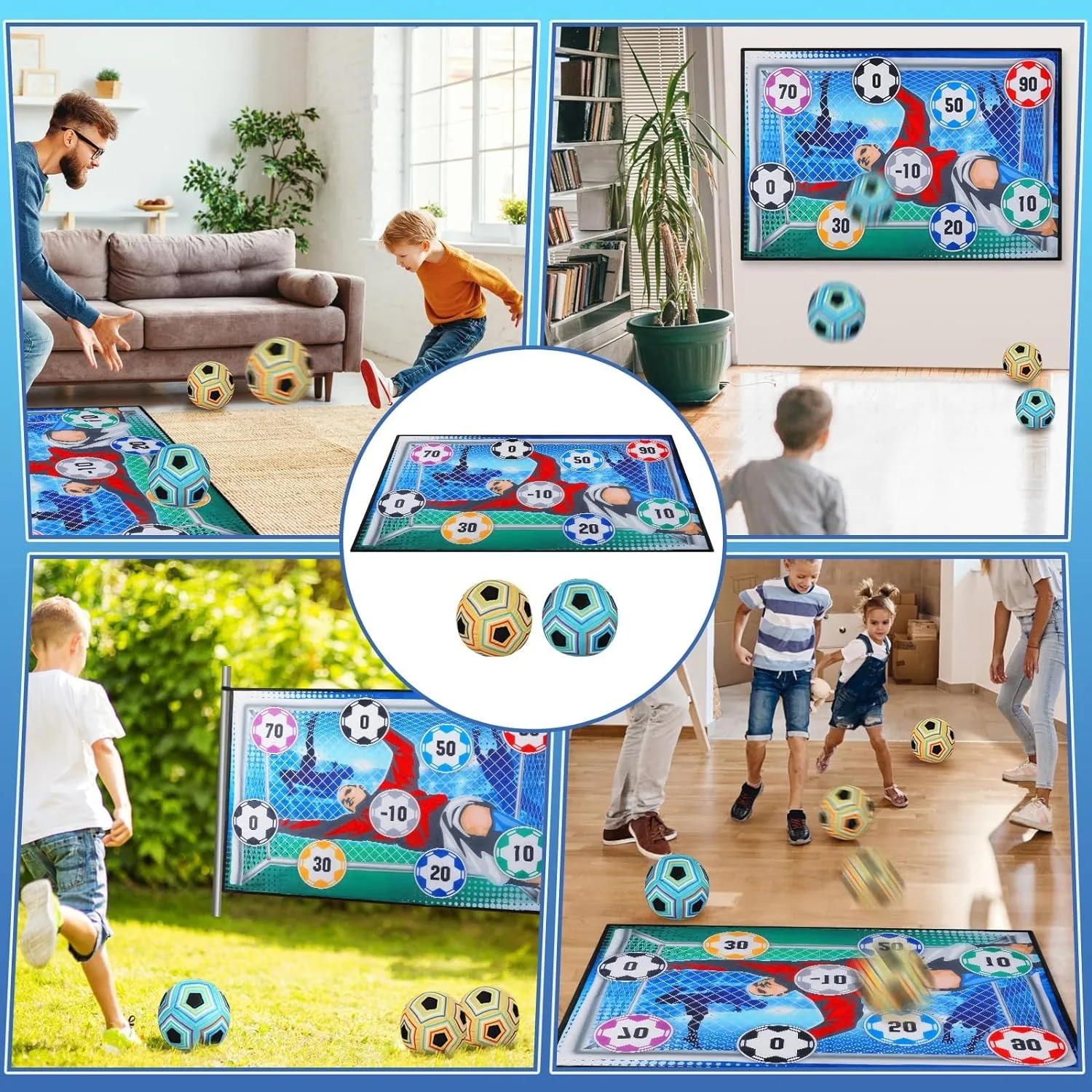 Set de fútbol para niños: balón Velcro y portería plegable infantil - imagen 4