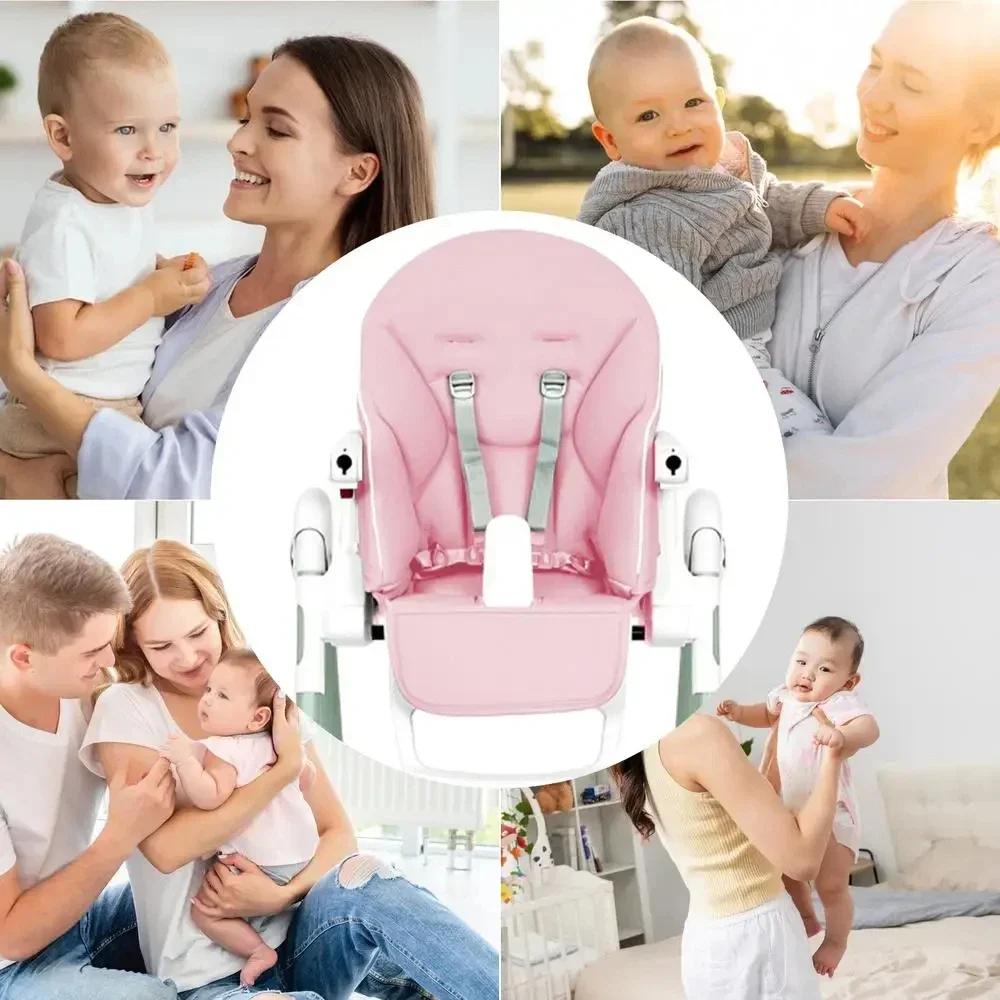 Funda para silla de comedor de cuero PU para bebé, cojín de cuero para niños, funda de cuero para silla de comedor para bebé con relleno, funda para asiento, accesorios - imagen 2