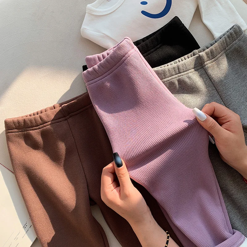 Leggings de lana para niñas – Pantalones cálidos terciopelo otoño invierno - imagen 3