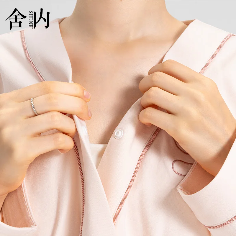 Pijama de descanso con abertura para amamantar – Algodón suave - imagen 5