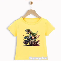 Camiseta infantil con dinosaurios y monstruos para niños