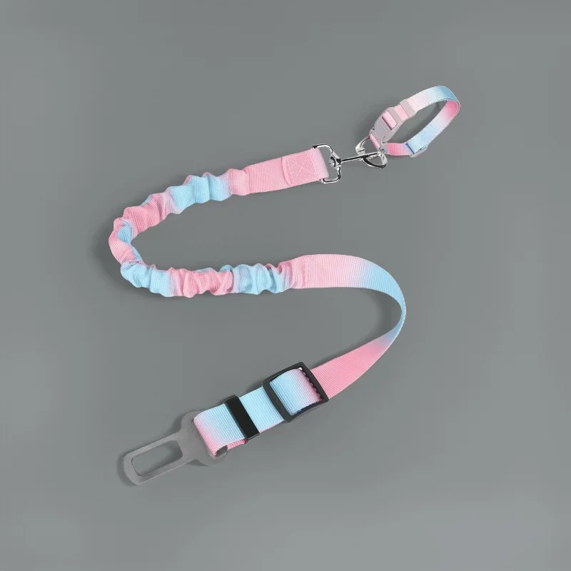 Correa retráctil para perro con Collar, 2 unidades/juego, cinturón de seguridad ajustable para coche, elástico duradero para masticar, seguro para viajes de mascotas - imagen 2