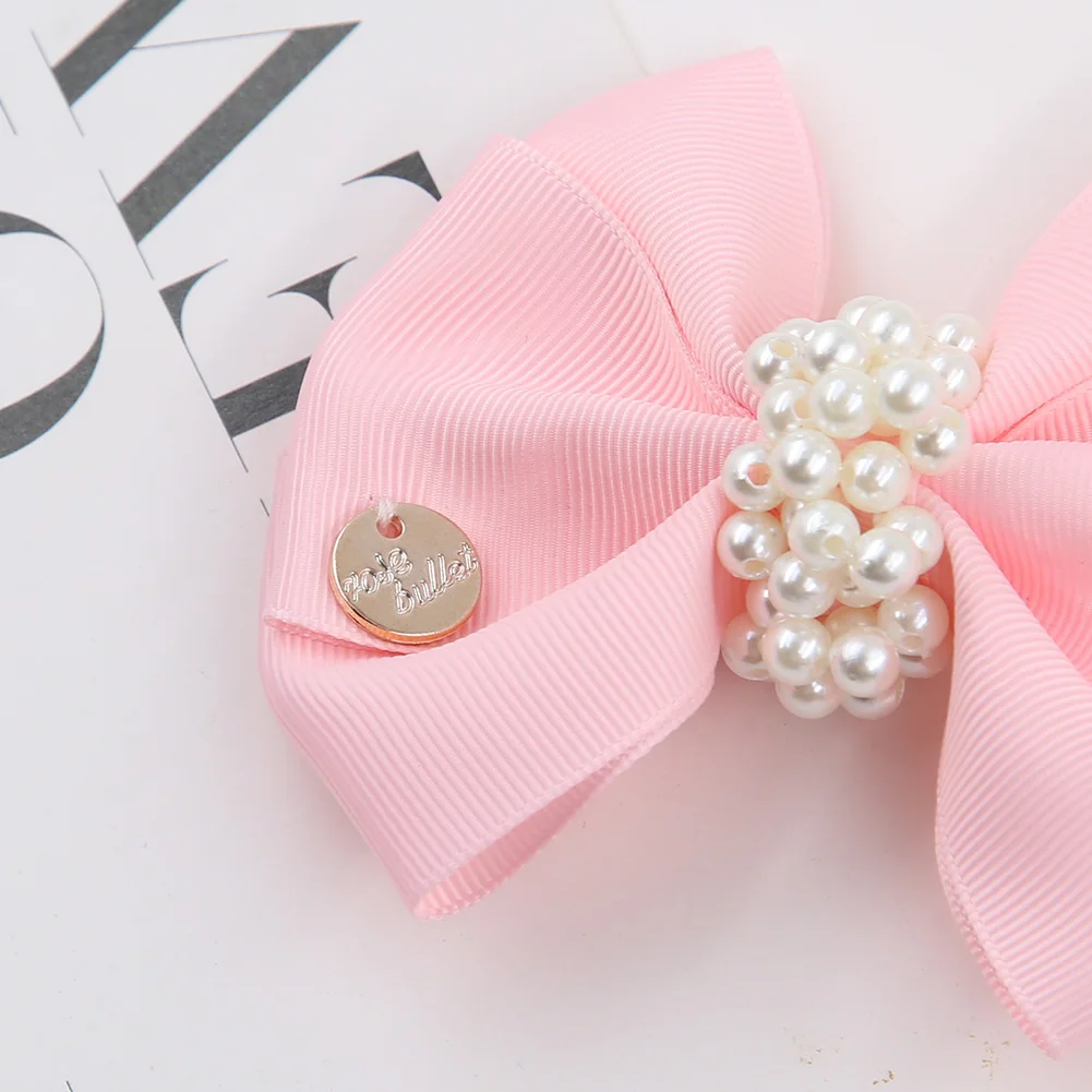 10cm lazo de cinta lazos para el cabello de perlas aleación J oJo princesa niñas Clips horquillas de cocodrilo cubiertas horquillas Corea sombreros hechos a mano - imagen 4