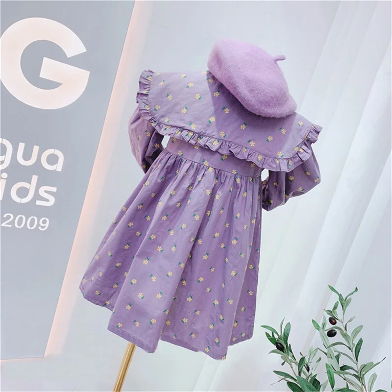 MILANCEL Girls' Spring and Autumn Clothing 1-7Y Children's Small Floral Lapel Long Sleeve Dresses Girl Kid's Princess Dress - imagen 3