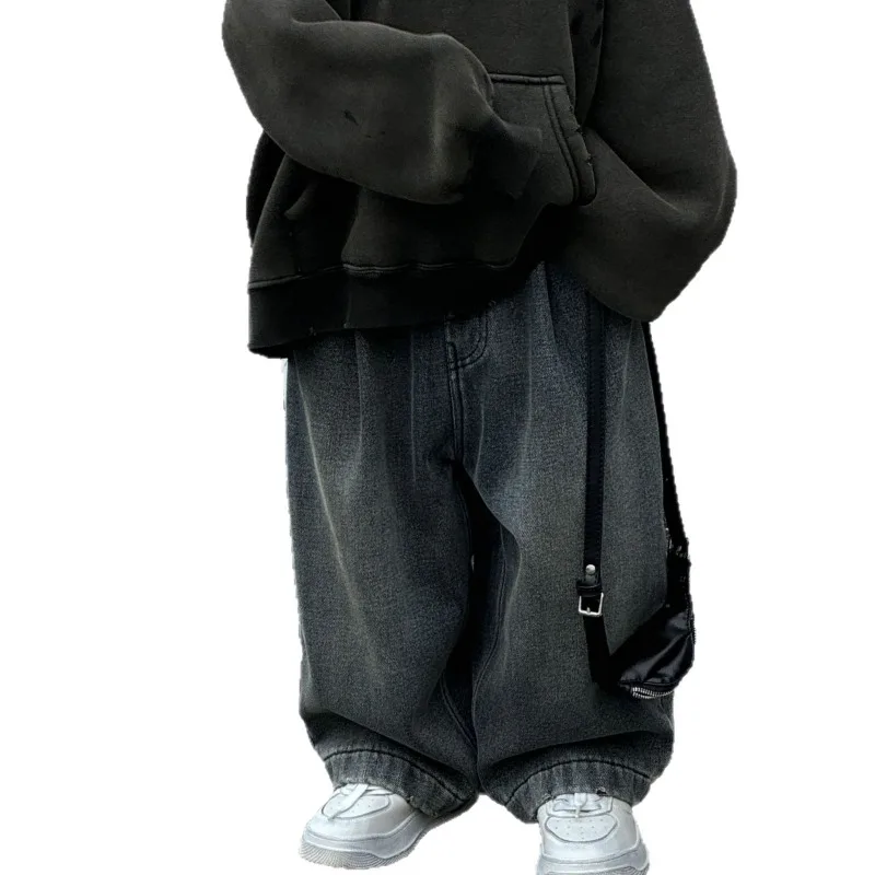 ¡2025 nuevos pantalones vaqueros coreanos de invierno con forro polar para niños: estilo retro vintage, cálidos y gruesos, suaves y agradables para la piel, de moda y versátiles! - imagen 5