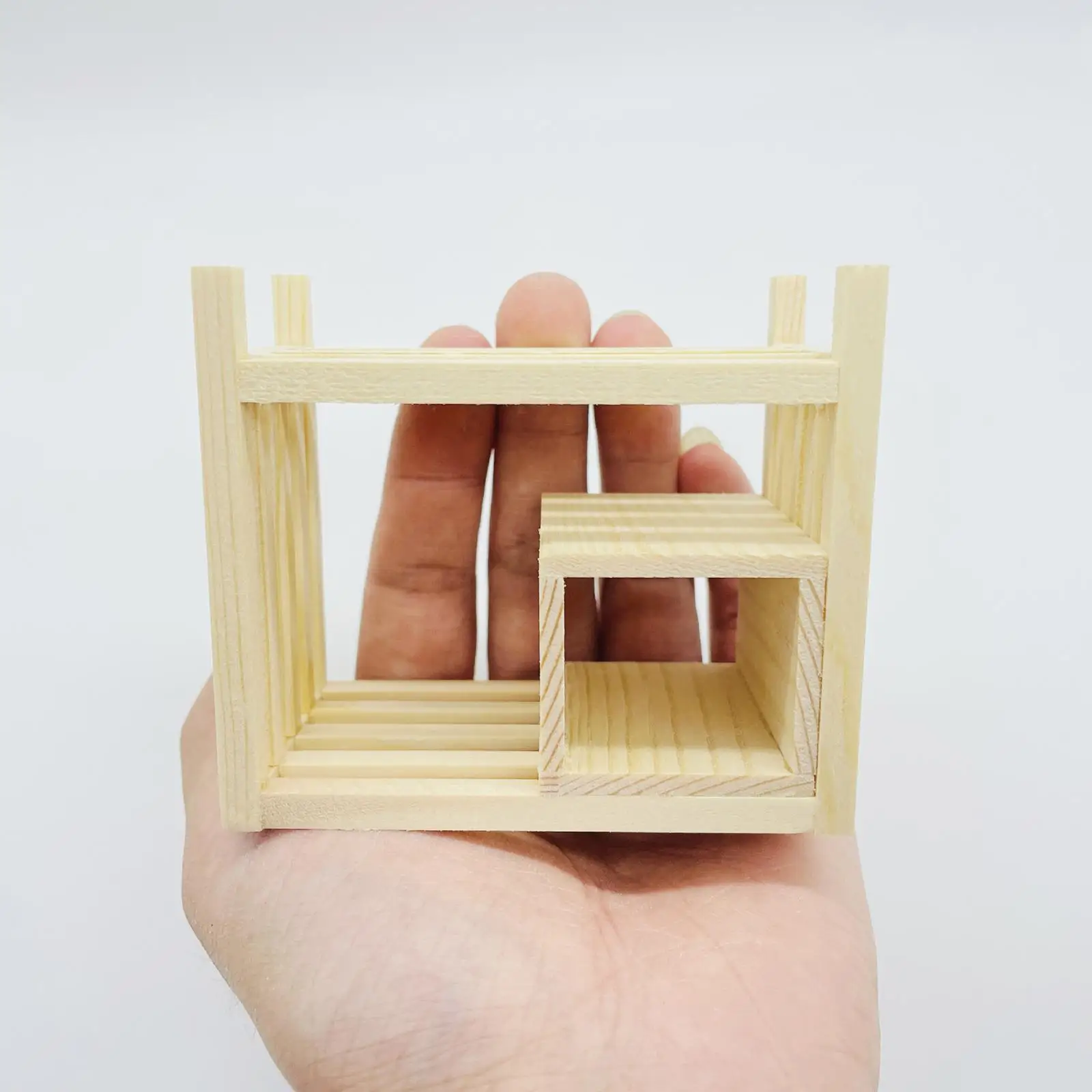 1/12 Dollhouse Wooden Storage Shelf Scenery Supplies Accessories Toy Mini Bookshelf Model for Living Room Bedroom Home Decor