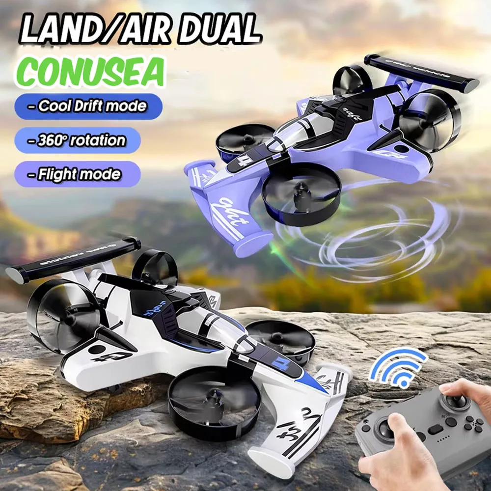 Dron teledirigido Land-Air coche y helicóptero acrobático para niños - imagen 3